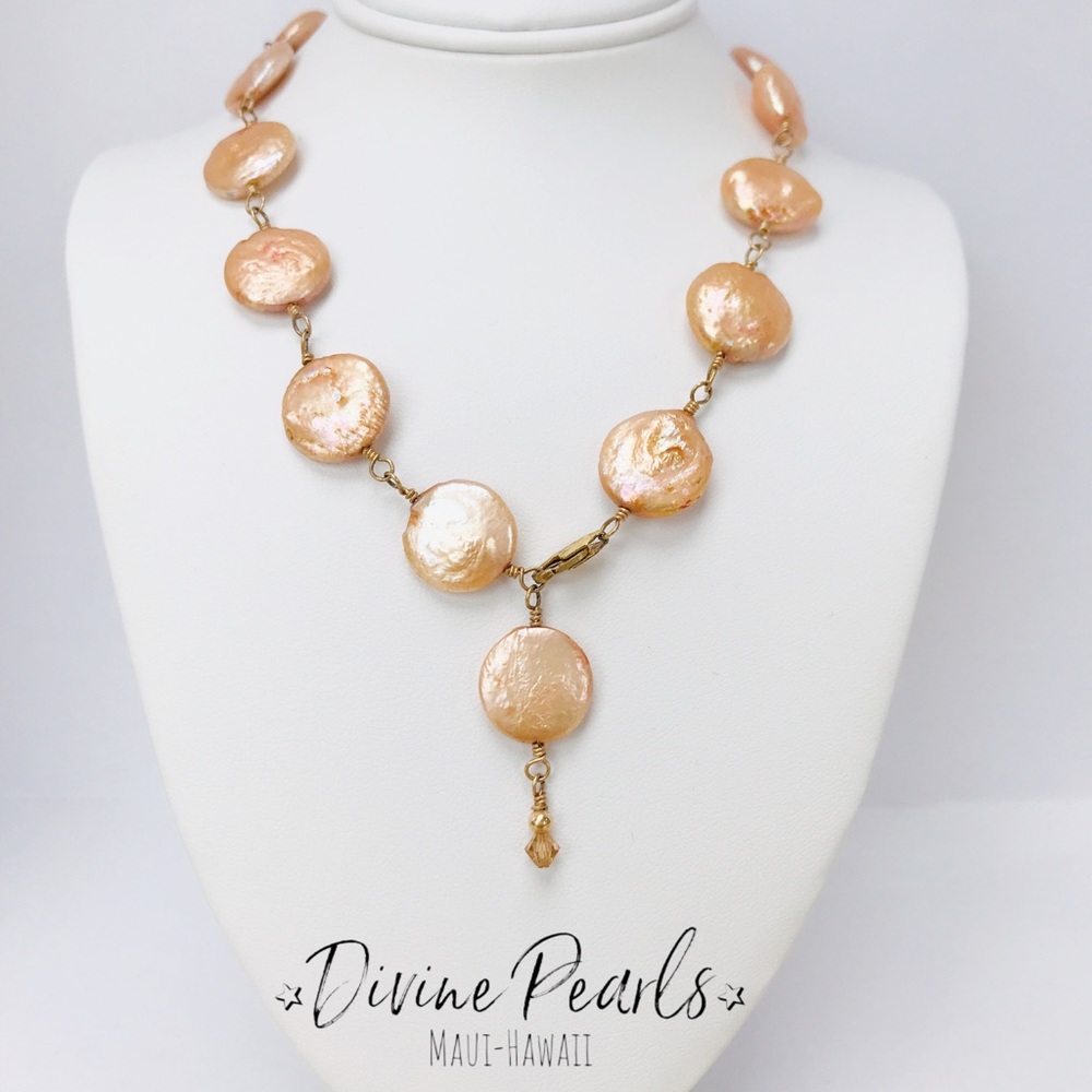 NWT ROSE GOLD COIN PEARLS
